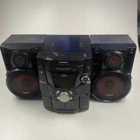 Sa-sk110 Panasonic Mash 5 Cd Changer Digital Stereo System Duel Cassette Tested