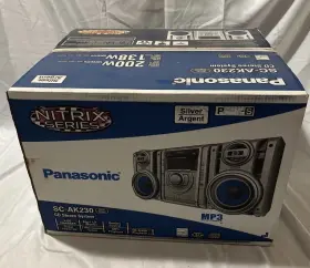 Sc-ak230 Panasonic New Silver Cd Stereo System 220w 5 Changer 3d Display Euc