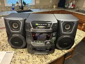 Sb-ak25 Panasonic Sc-ak25 5 Cd Changer Dual Tape Stereo System Speakers