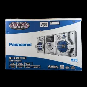 Sc-ak333 Panasonic Bookshelf 5 Cd Dual Cassette Stereo System With Box Tested