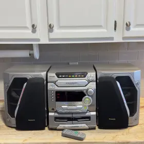 Sc-ak47 Panasonic 5 Cd Shelf System Dual Cassette Radio Remote In Original Box #2