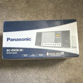 Panasonic Sc-en28 Cd Stereo System Silver Motorized Lid Mp3 Cd-r/rw Playback