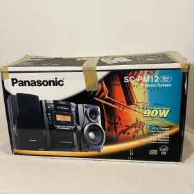 Sc-pm12 Panasonic Compact Bookshelf Stereo System Am/fm Tape 5-cd With Remote #2