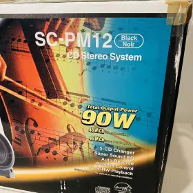 Sc-pm12 Panasonic Compact Bookshelf Stereo System Am/fm Tape 5-cd With Remote #3