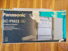 Sc-pm22 Panasonic Cd Stereo System Silver / Argent Cassette Deck Radio #2