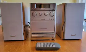 Sc-pm22 Panasonic Cd Stereo System Silver / Argent Cassette Deck Radio