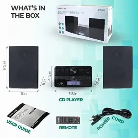 Phc Americas Llc 850041387147 Stereo Shelf Systems Tray Loading Cd Player With Digital Fm Radio Bluetooth #2