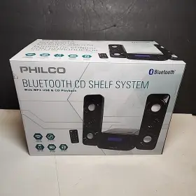 Pss1003-bk Philco Bluetooth Cd Shelf System Black Mp3 Usb And Playback Fm Aux Radio Remote