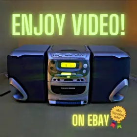 Az2407 Philips Az2407/17 Bookshelf Stereo Cd Player Tape Recorder Am/fm Radio Retro 1999