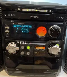 Fw-c550 Philips Dual Cassette Deck 3 Cd Changer W Speakers #2
