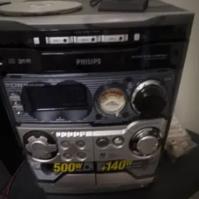 Philips Fw-c798/37 5-disc Cd Changer Stereo System With Cassette Am/fm Speakers