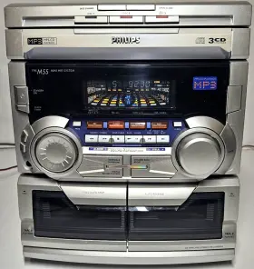 Fw-m55 Philips Fw-m55/37 Hifi System Am/fm Dual Cassette 3 Cd Mp3. Tested Working #2