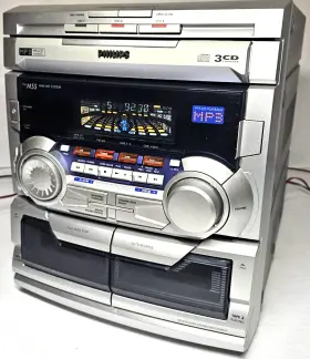 Fw-m55 Philips Fw-m55/37 Hifi System Am/fm Dual Cassette 3 Cd Mp3. Tested Working #3