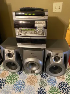 Fw-575c Philips Fw575c Philip Stereo Mini System 3cd/cassette/tuner/sub Test-all Working