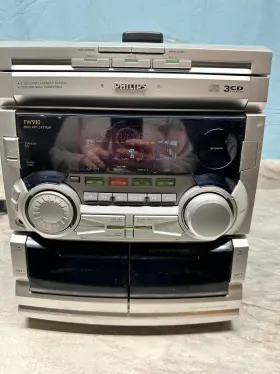 Fw930 Philips Phillips Fw930/37 Hifi System Am/fm Dual Cassette 3 Cd Mp3. Tested Working #2