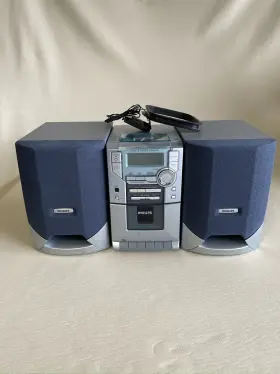 Mc118c3701 Philips Mc118/37 Micro Stereo System- Cd Cassette Am/fm Speakers - No Remote