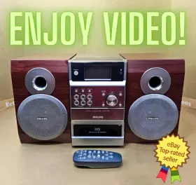 Mcm195 Philips Mcm195/37 Bookshelf Stereo Cd Player Tape Recorder Am/fm Radio