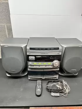 Fw338c Phillips Magnavox Rare Philips 3cd Mini Hi-fi System With Speakers Remote Antenna