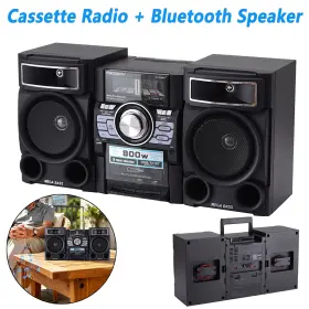 Prodeck 07728391781 800w Portable Desktop Cassette Radio 2pcs 25w Bluetooth Speaker Fm/am/sw/aux
