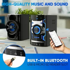 Phskr14.5 Pyle Wireless Bluetooth Stereo Shelf System - 800w Cd And Dvd Player For Home Au #2