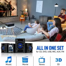 Phskr14.5 Pyle Wireless Bluetooth Stereo Shelf System - 800w Cd And Dvd Player For Home Au #3