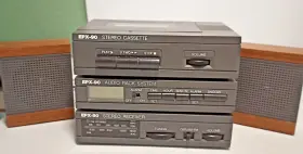 Epx-90 Radioshack Audio Rack System Stereo Receiver And Cassette With Speakers Minature Works