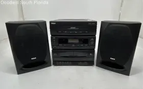 Rp-9316a Rca Black 3 Disc Compact Audio System Retro Cassette With Speakers