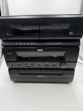 Rp-9518 Rca 5 Disc Changer Model Am/fm Cassette Recorder Power Tested