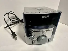 Rca Rp3753a Mini Silver Stereo Cd Clock Radio Player Tested Working