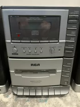 Rs1239 Rca Stereo Cassette Cd Player With Speakers No Remote #2