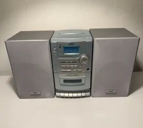 Rca Rs1290b Cd Cassette Radio Stereo System With Speakers Tested Working 2002