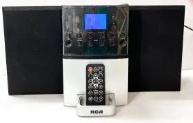 Rs2128ih Rca Cd Music System Radio 2010 Ipod Dock Remote And Battery Tested See Pics