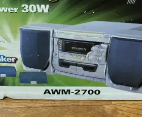 Awm-2700 Sanyo 3 Disc Cd Changer Mini Shelf System Surround Speaker New #2