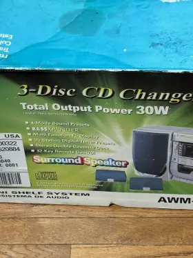 Awm-2700 Sanyo 3 Disc Cd Changer Mini Shelf System Surround Speaker New #3