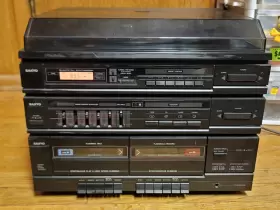 Gxt828u Sanyo Gxt 828u Stereo Music System Dual Cassette Tape Turntable Am/fm Reccord