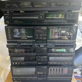 V7cd-150 Sanyo 6 Piece Audio Component System Entire See All Pics Power