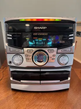 Cd-c2900 Sharp Mini Component System 3-cd 2-tape Stereo With Remote And Manual #2