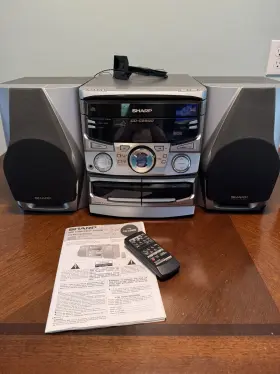 Cd-c2900 Sharp Mini Component System 3-cd 2-tape Stereo With Remote And Manual