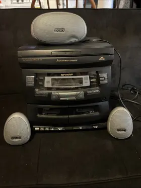 Cd-c401 Sharp Mini Component System 3-cd Drawer Changer 2 Cassette Players