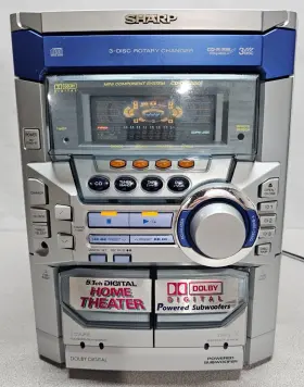Cd-dd4500 Sharp Component System 3-disc Cd Dual Cassette 230w Stereo Partially Works