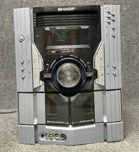 Cd-es770 Sharp Mini Component 5 Cd Changer Main Unit Only In Silver Without Speakers