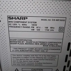 Cd-mpx850 Sharp Component Stereo System-no Remote-cd-radio-cassette-tested Works #2