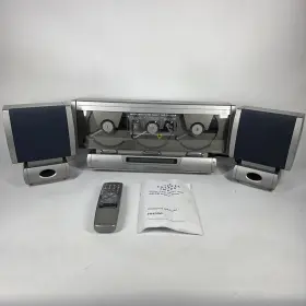 Hh500 Sharper Image Compact 3 Cd Stereo / Radio With Original Remote And Manual - Tested