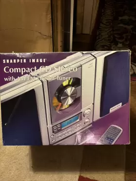 So226 Sharper Image Cd Stereo System With Am/fm Radio Speakers Remote Tested
