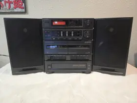 Sonic 6nca Vintage Compact Shelf Stereo Am/fm Dual Cassette Eq Speakers With Remote