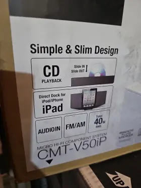 Cmt-v50ip Sony Micro Hi Fi System 40 Watt Audio Digital Amplifier With Cradle #2