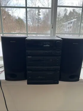 Hcd-c55 Sony Compact Disc Player Bookshelf System With Speakers-tested And Works