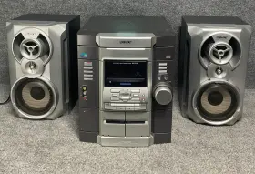 Hcd-gx40 Sony Compact Disc Deck Receiver In Silver With Pair Speakers Ss-rg55