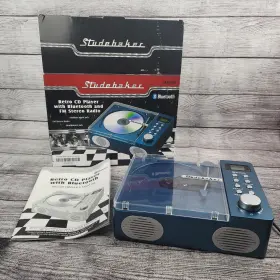 Sb3720bl Spectra Studebaker Retro Cd Player With Bluetooth Blue