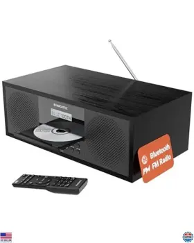 B0d6yx9qzh Stanley Bluetooth 5.2 Stereo System 60w Cd Player Usb Aux Fm Radio Wooden Design